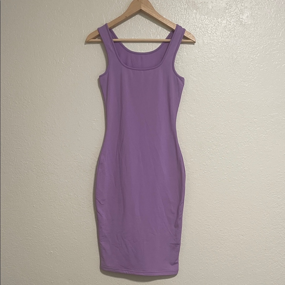 Purple Sleeveless Bodycon Midi Dress